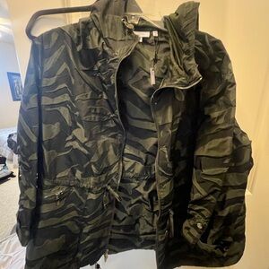 Chico's Black Jacket with Subtle Olive Accents